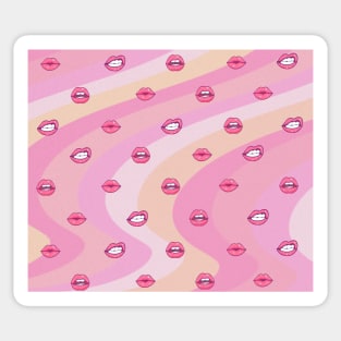 retro lips pattern Sticker